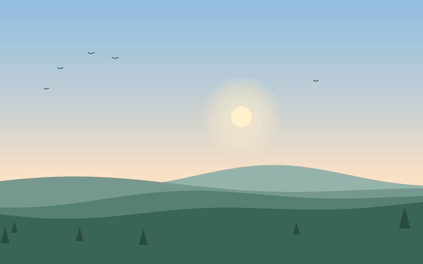 Ilustração de uma paisagem